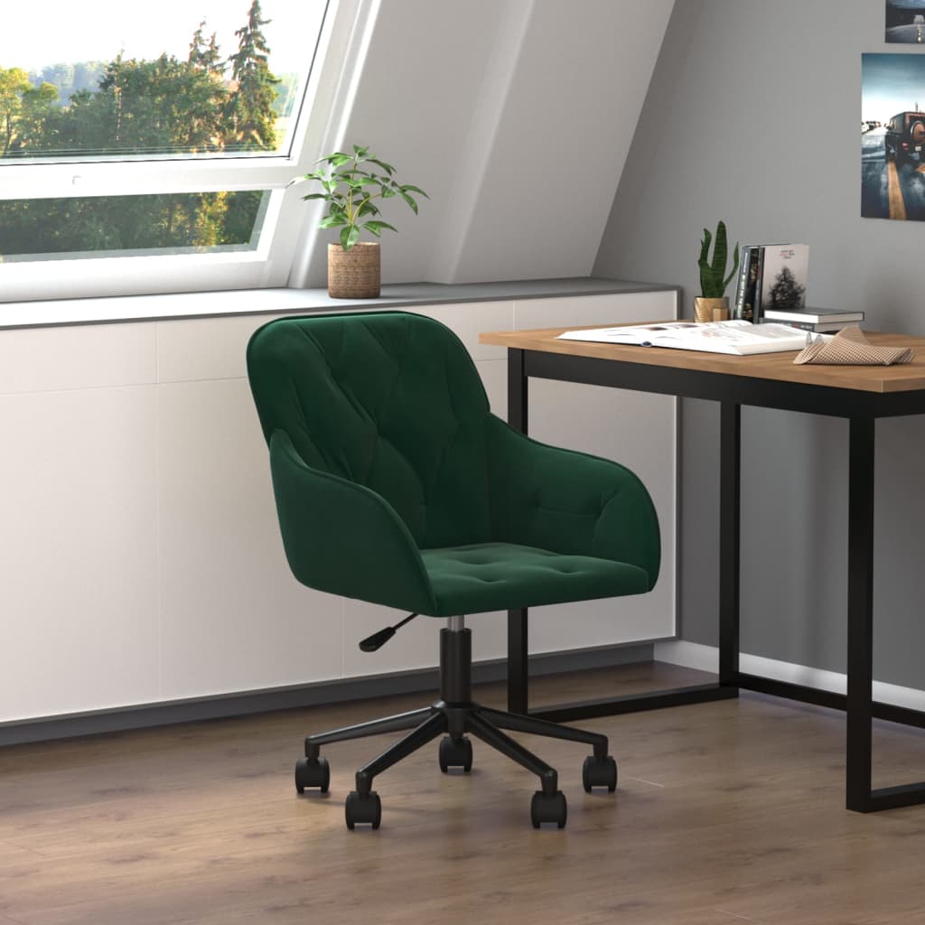 Chaise pivotante de bureau Vert foncé Velours - Xios Store SNC