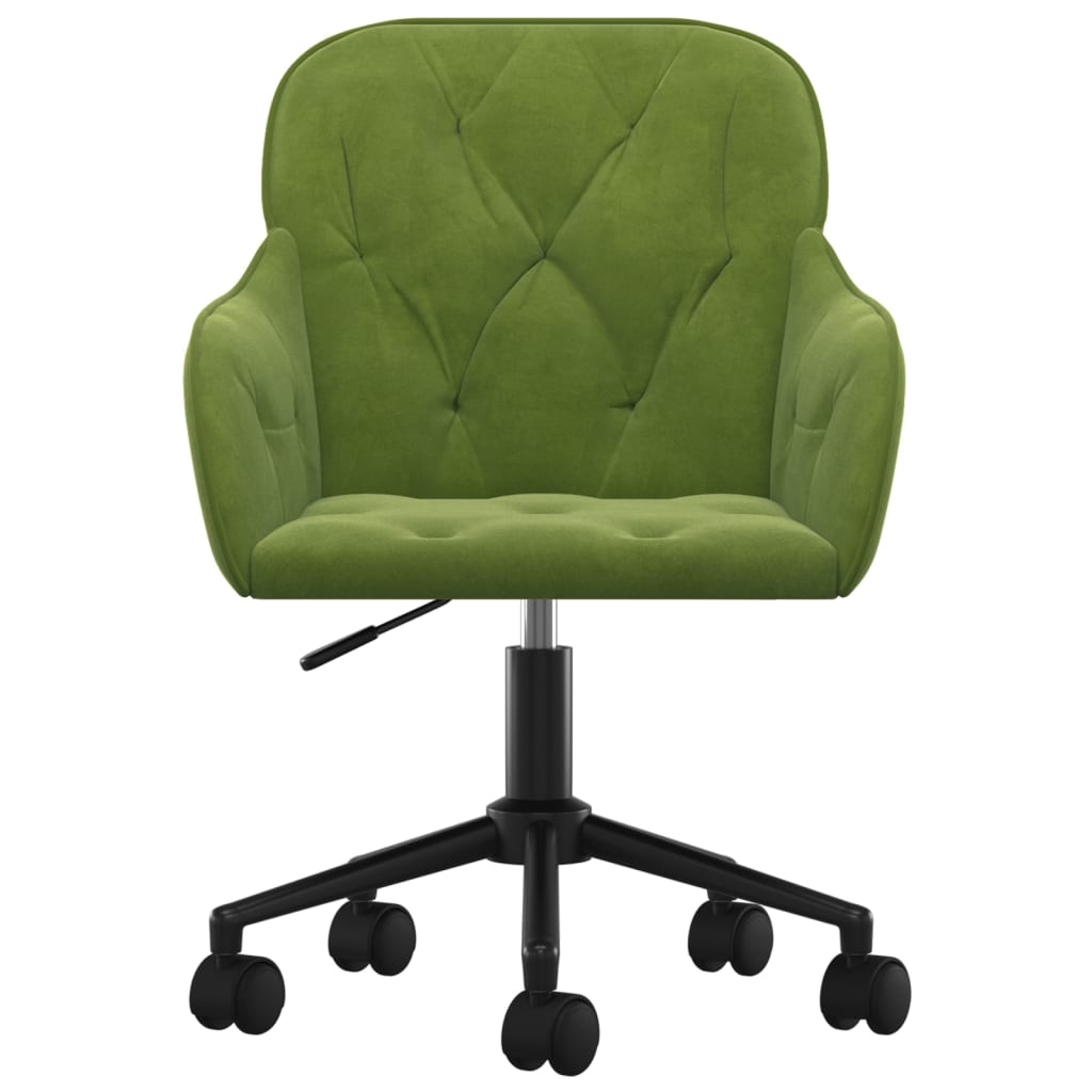 Chaise pivotante de bureau Vert clair Velours Chaises de bureau vidaXL   