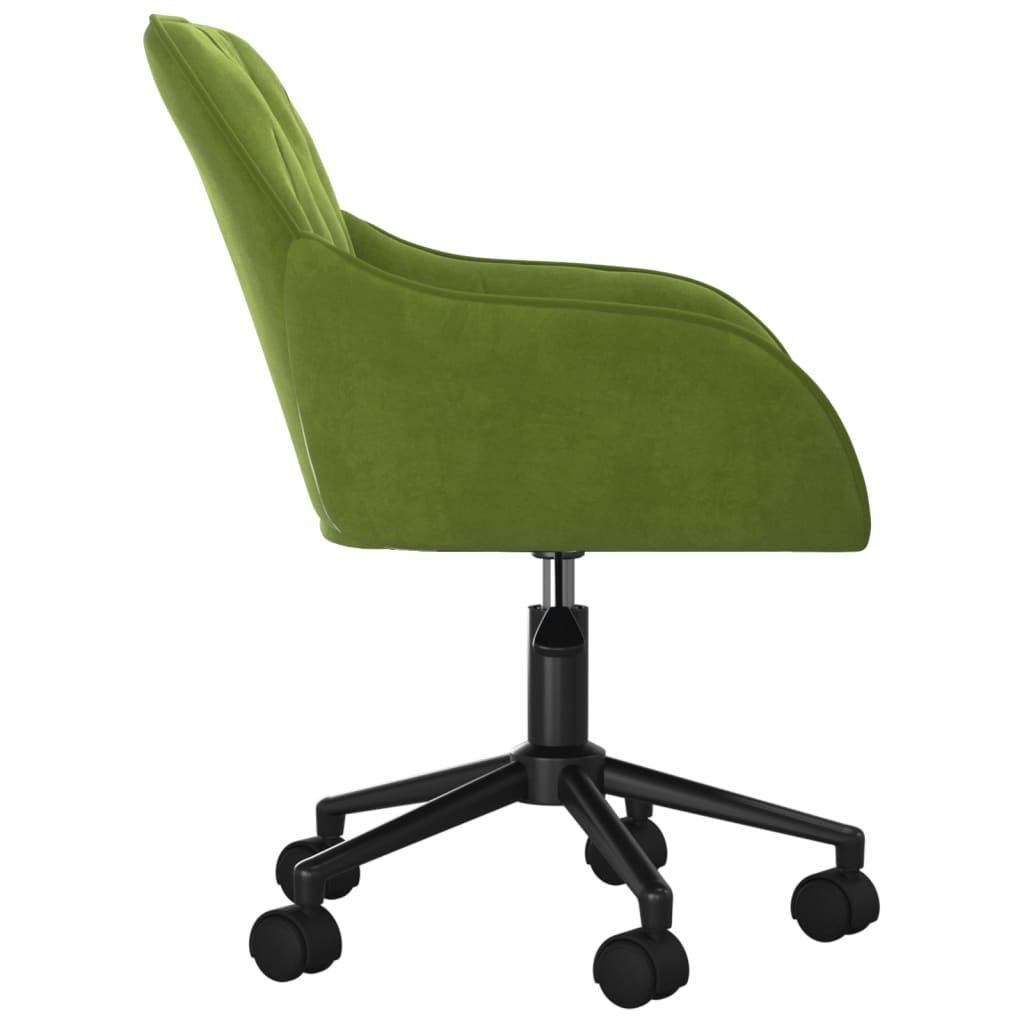 Chaise pivotante de bureau Vert clair Velours Chaises de bureau vidaXL   