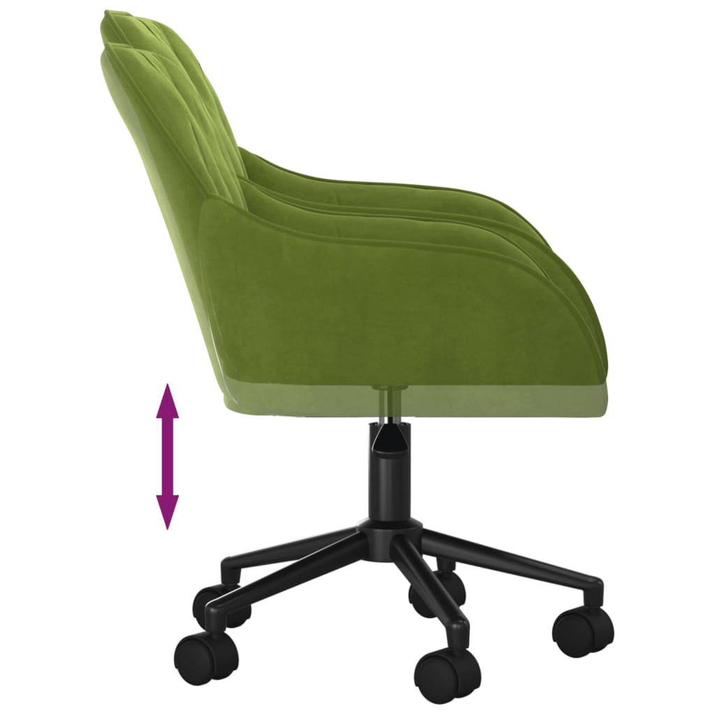 Chaise pivotante de bureau Vert clair Velours Chaises de bureau vidaXL   