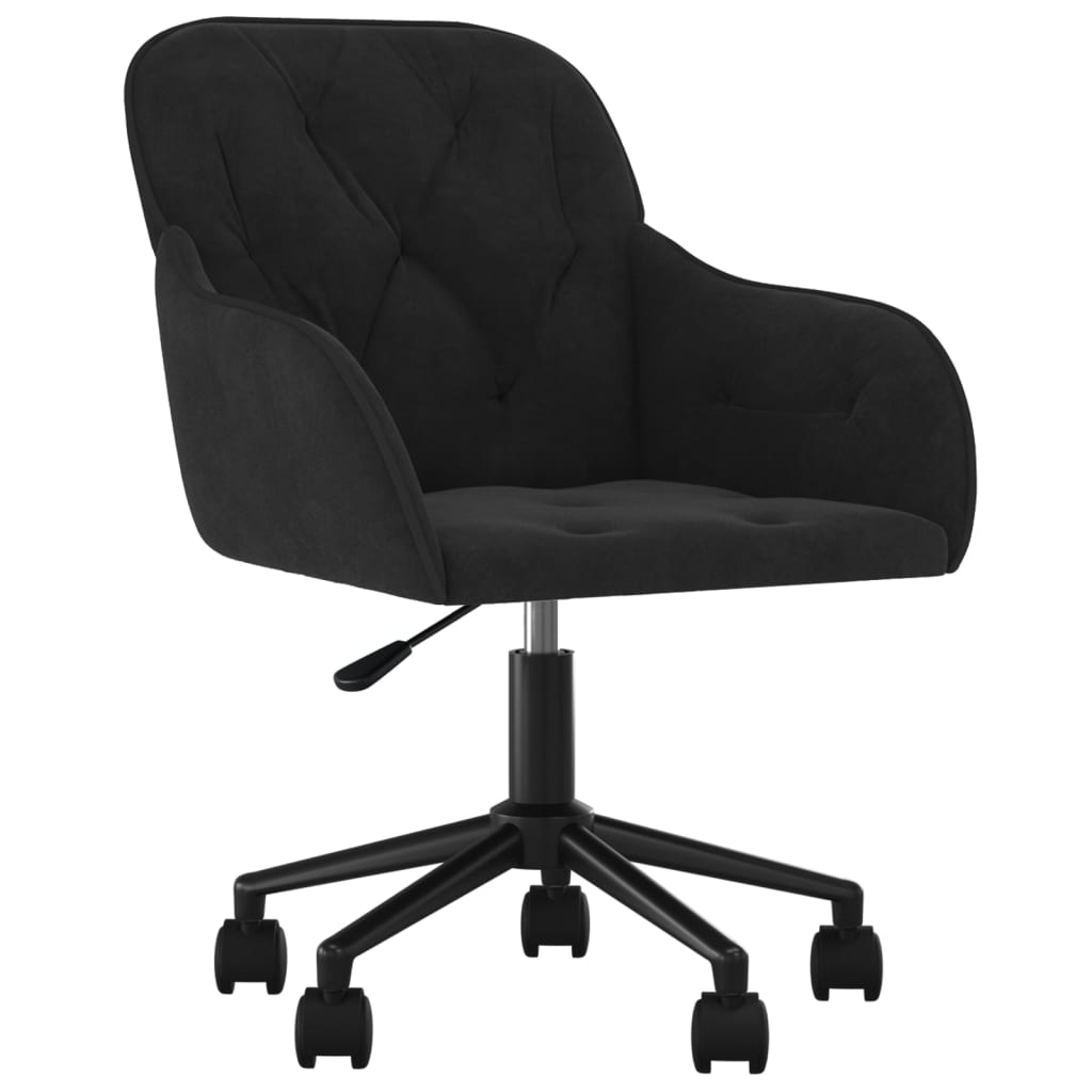 Chaise pivotante de bureau Noir Velours Chaises de bureau vidaXL   