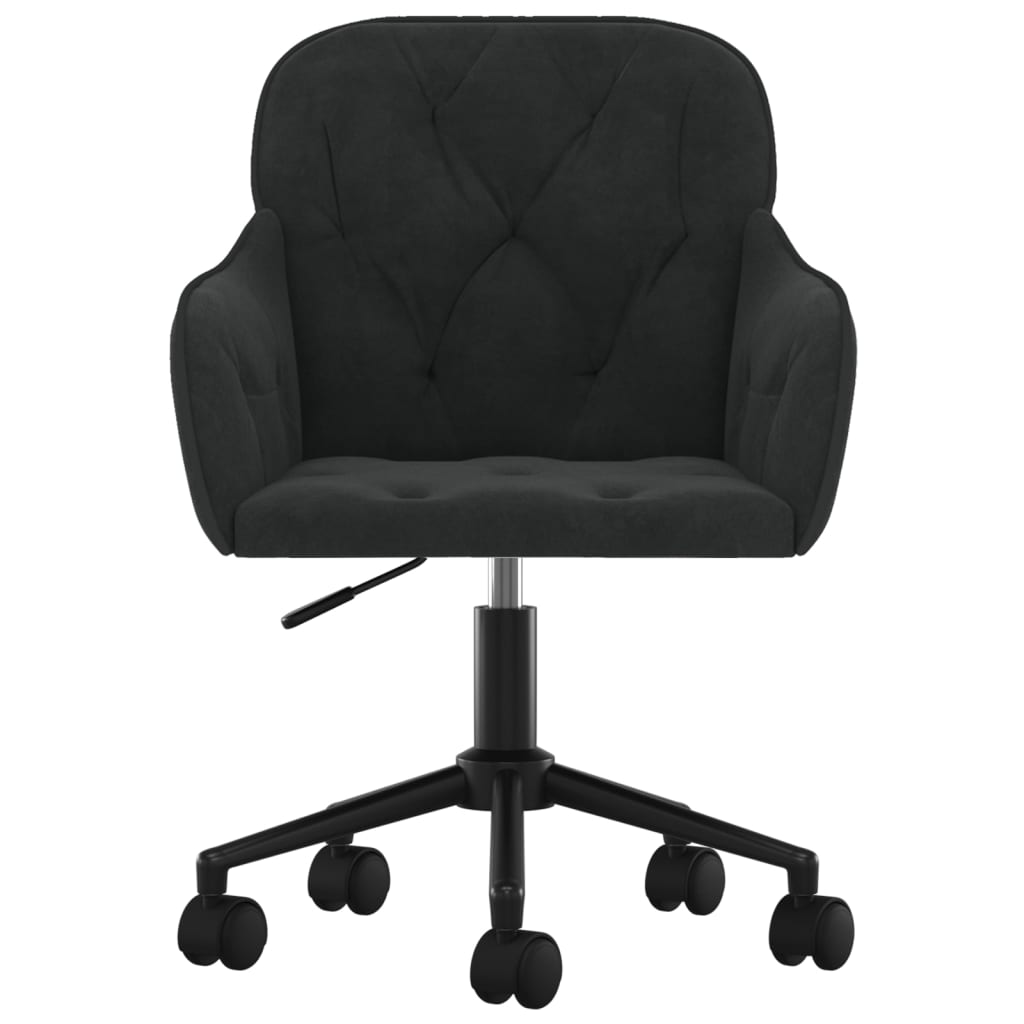 Chaise pivotante de bureau Noir Velours Chaises de bureau vidaXL   