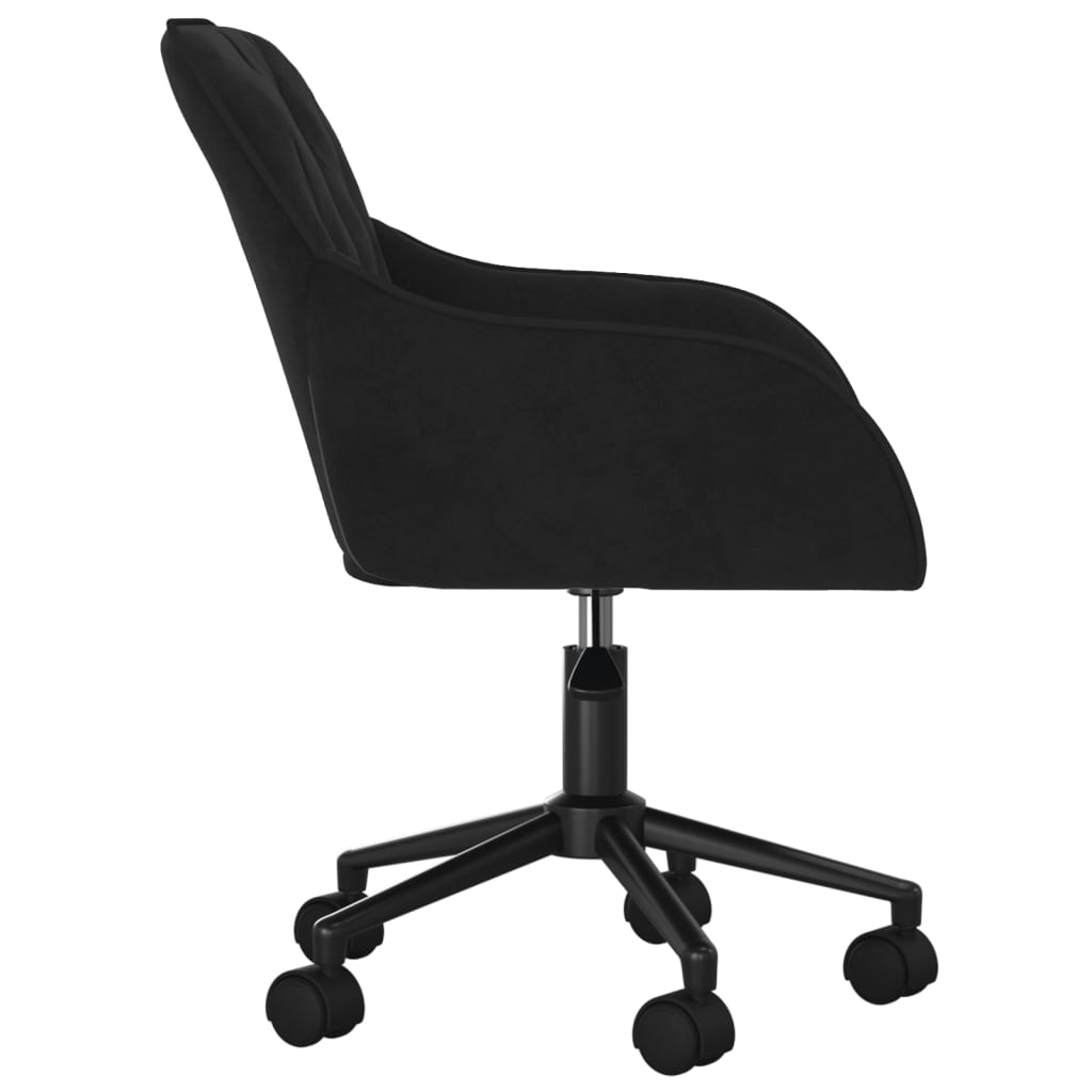 Chaise pivotante de bureau Noir Velours Chaises de bureau vidaXL   