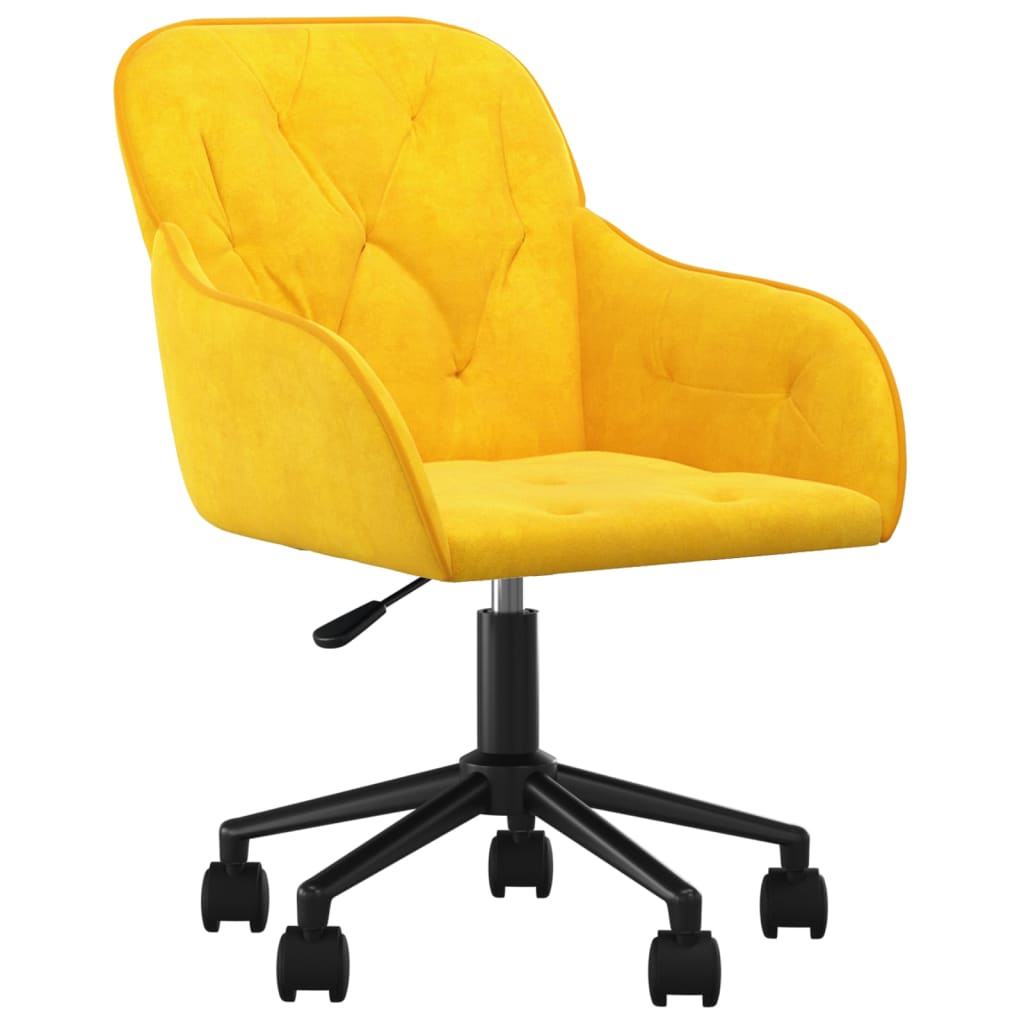 Chaise pivotante de bureau Jaune Velours Chaises de bureau vidaXL   