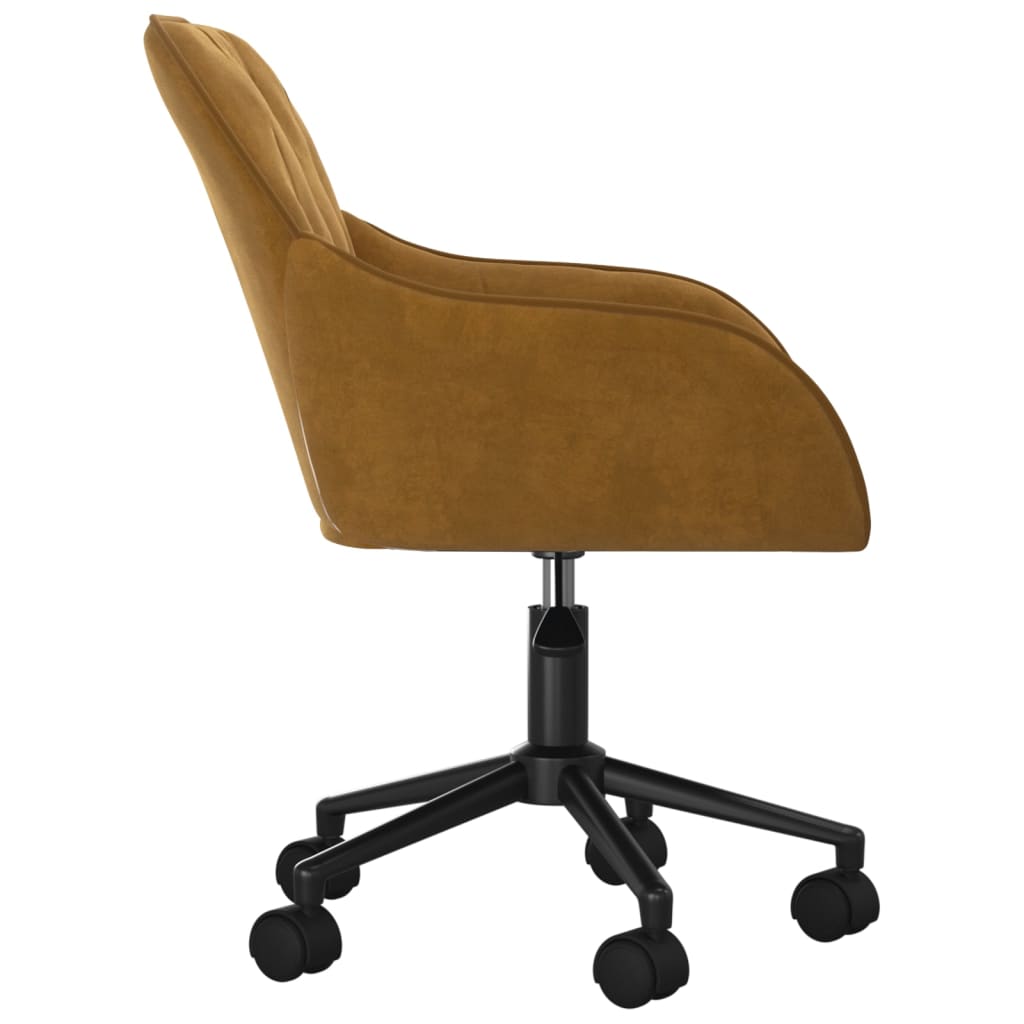 Chaise pivotante de bureau Marron Velours Chaises de bureau vidaXL   