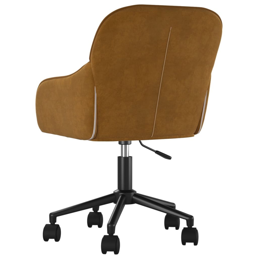 Chaise pivotante de bureau Marron Velours Chaises de bureau vidaXL   