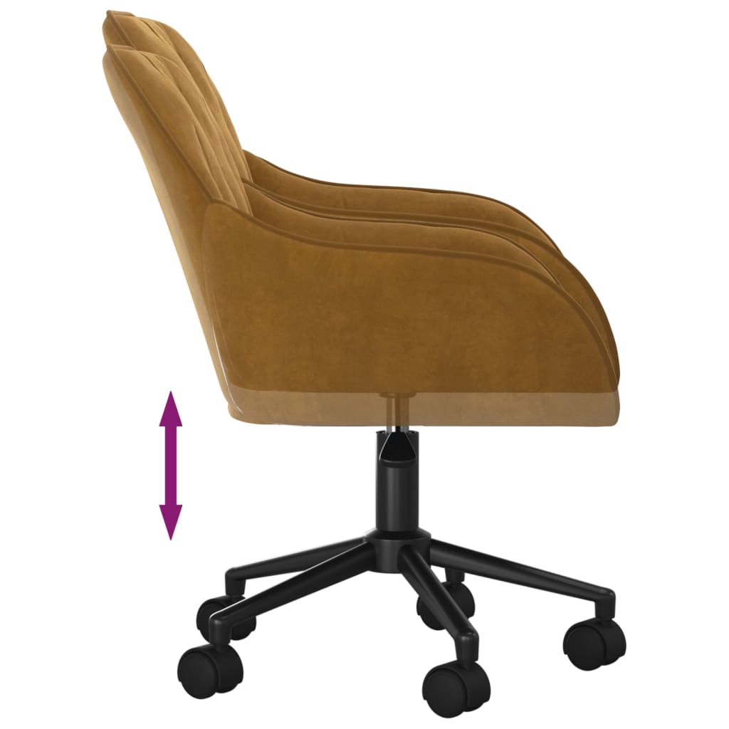 Chaise pivotante de bureau Marron Velours Chaises de bureau vidaXL   