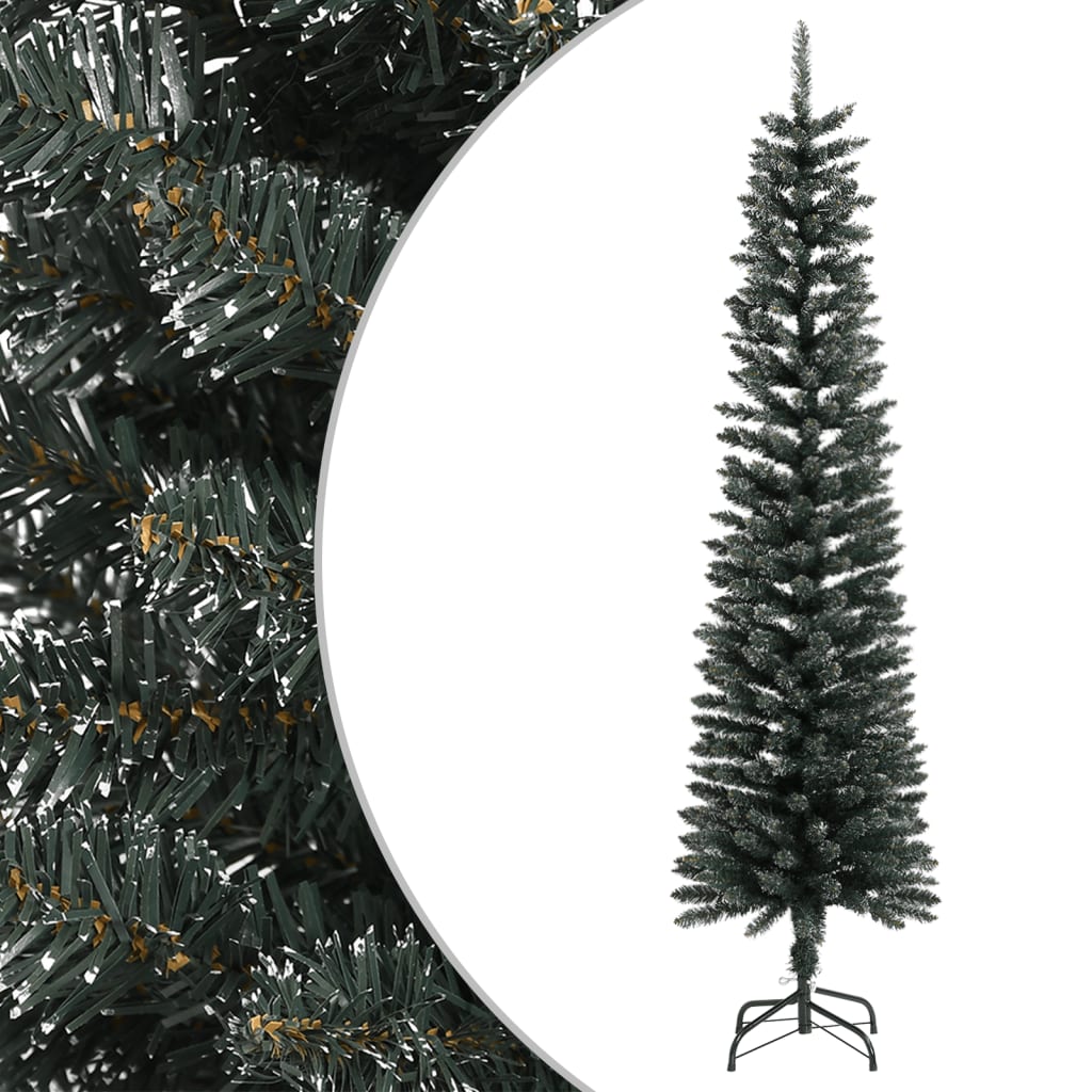 Sapin de Noël artificiel mince avec support Vert 180 cm PVC - Xios Store SNC