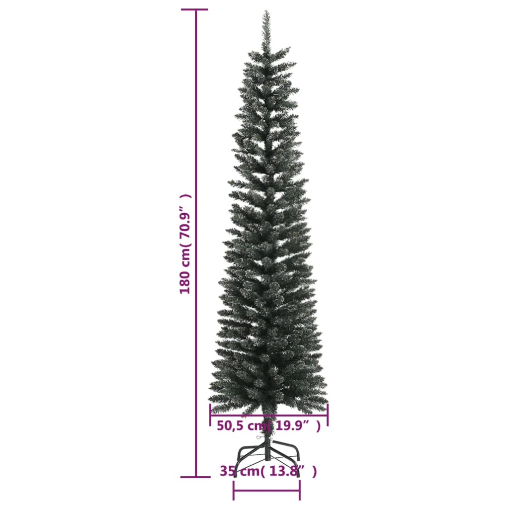 Sapin de Noël artificiel mince avec support Vert 180 cm PVC - Xios Store SNC