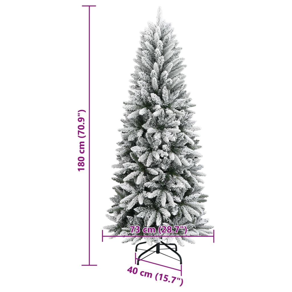 Sapin de Noël artificiel avec neige floquée 180 cm PVC et PE - Xios Store SNC