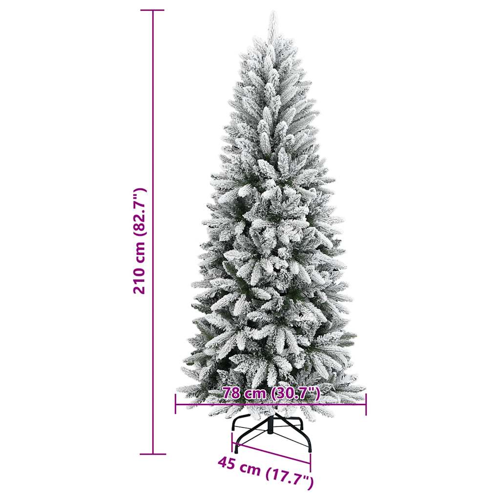 Sapin de Noël artificiel avec neige floquée 210 cm PVC et PE - Xios Store SNC