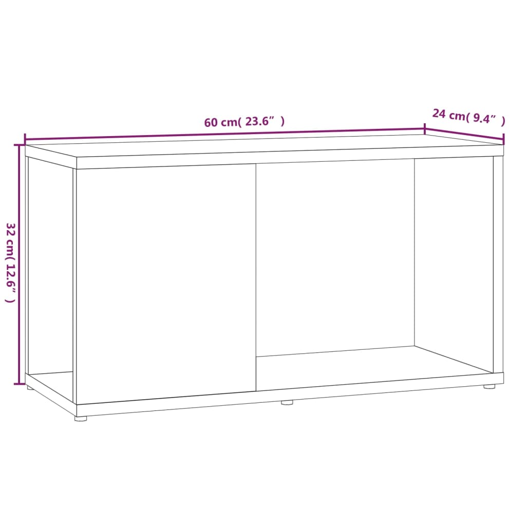 Meuble TV Chêne fumé 60x24x32 cm Bois d'ingénierie Meubles TV vidaXL   