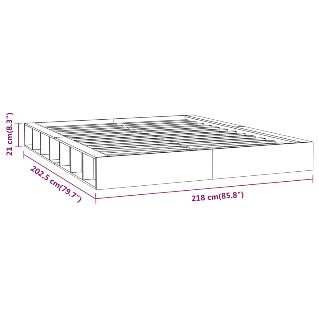 Cadre de lit Blanc 200x200 cm Bois massif Lits & cadres de lit vidaXL   