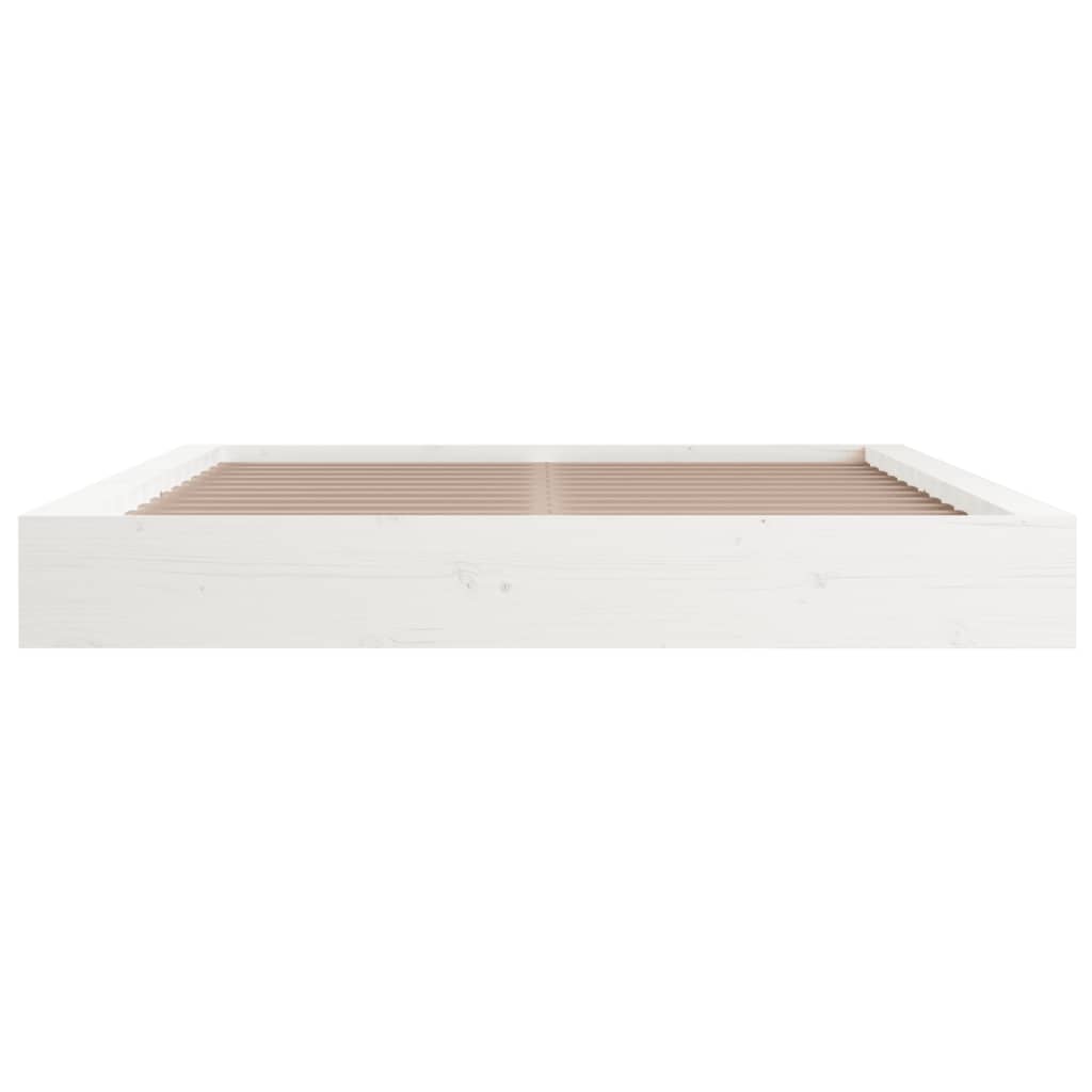 Cadre de lit Blanc 180x200 cm Super King Bois massif Lits & cadres de lit vidaXL   