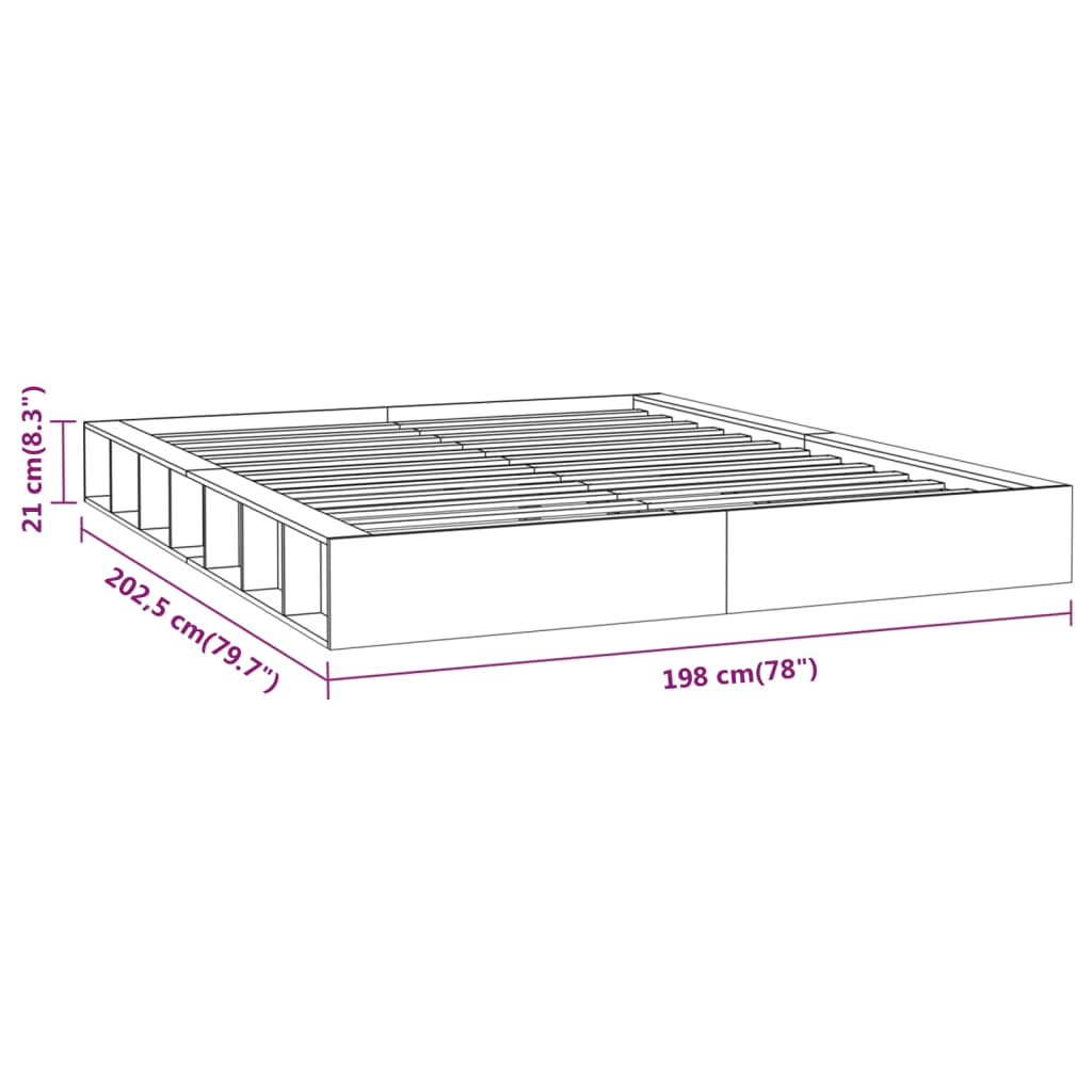 Cadre de lit Blanc 180x200 cm Super King Bois massif Lits & cadres de lit vidaXL   