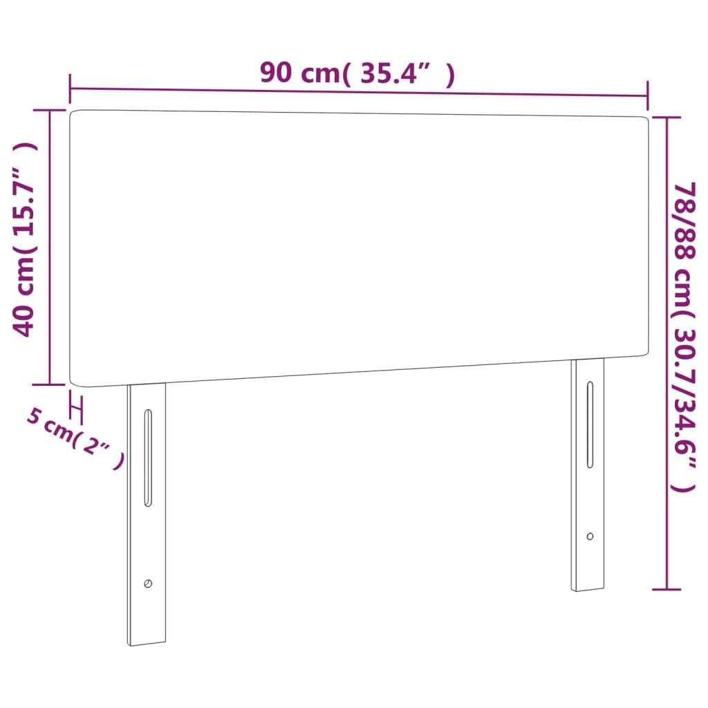 Tête de lit Noir 90x5x78/88 cm Tissu Têtes et pieds de lit vidaXL   