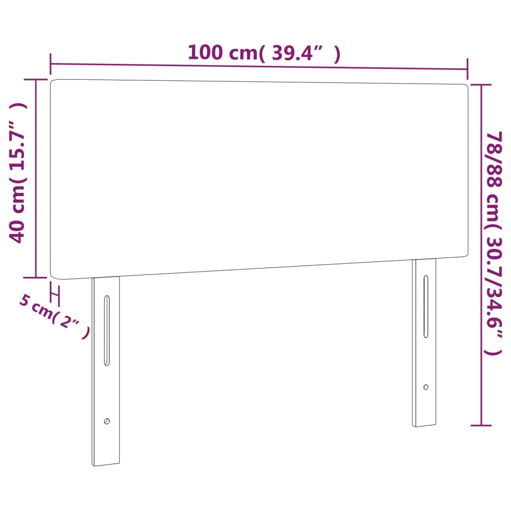 Tête de lit Noir 100x5x78/88 cm Tissu Têtes et pieds de lit vidaXL   