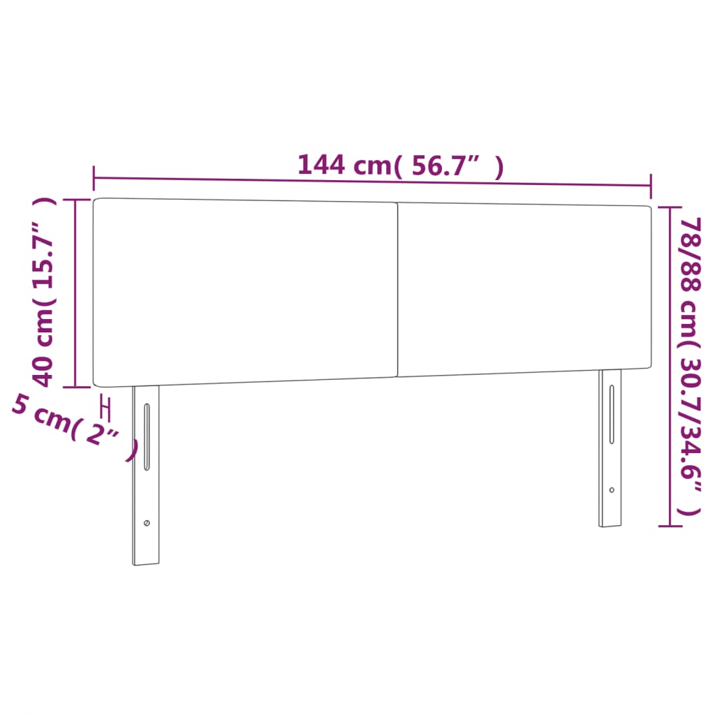 Têtes de lit 2 pcs Gris clair 72x5x78/88 cm Tissu Têtes et pieds de lit vidaXL   