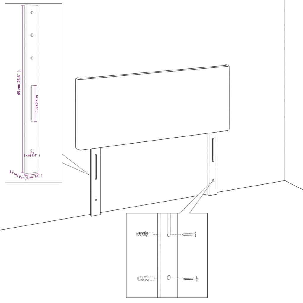 Têtes de lit 2 pcs Noir 72x5x78/88 cm Similicuir Têtes et pieds de lit vidaXL   