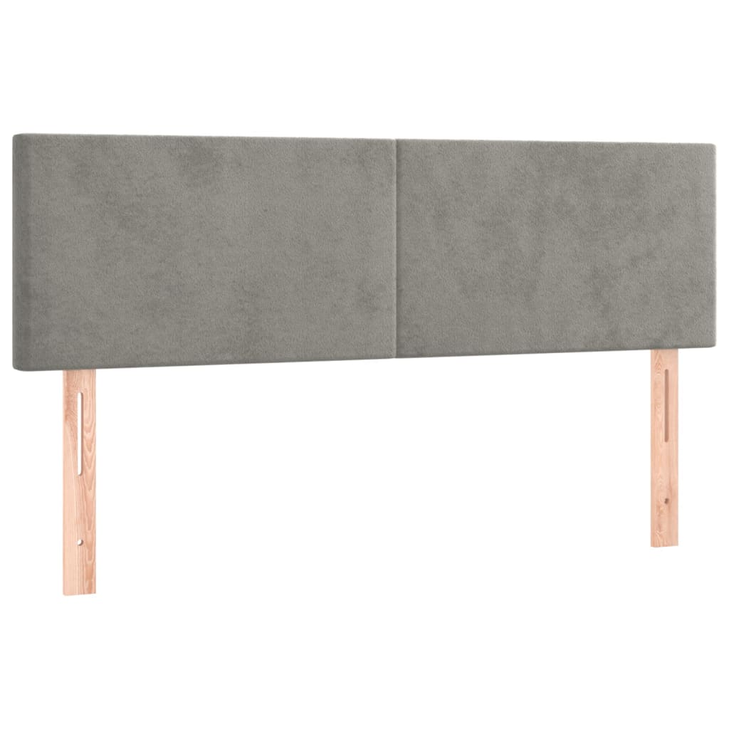 Têtes de lit 2 pcs Gris clair 72x5x78/88 cm Velours Têtes et pieds de lit vidaXL   