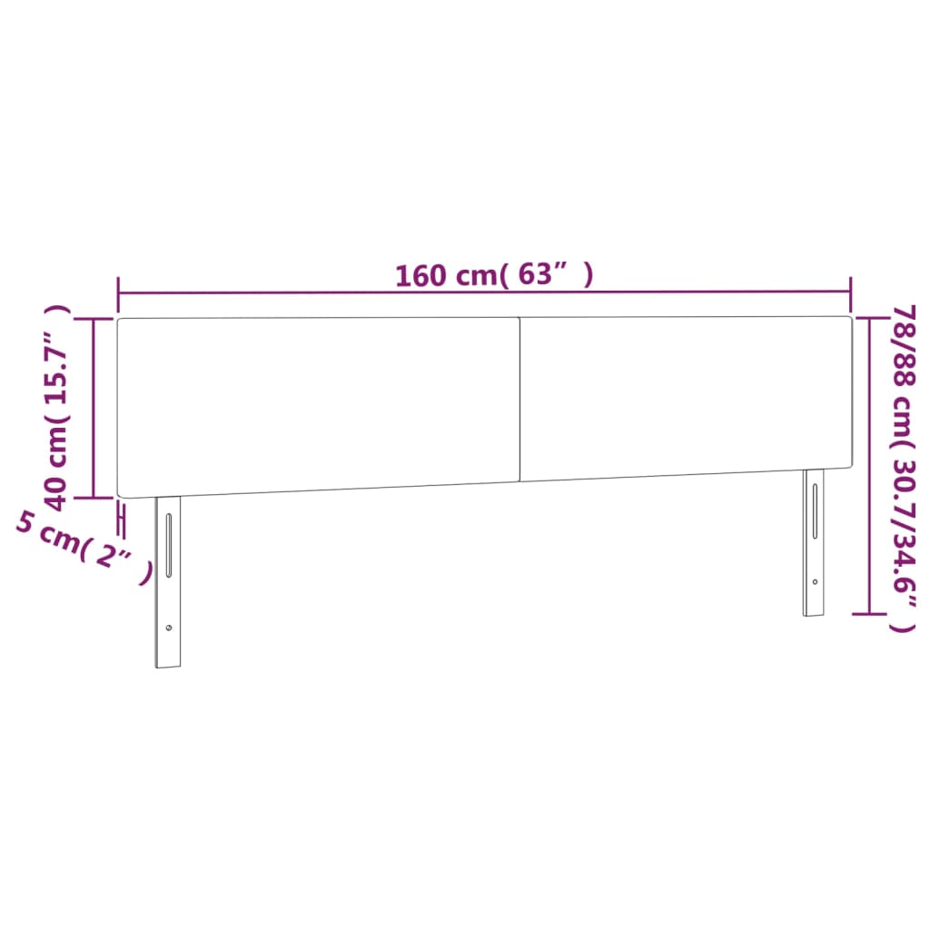 Têtes de lit 2 pcs Noir 80x5x78/88 cm Tissu Têtes et pieds de lit vidaXL   