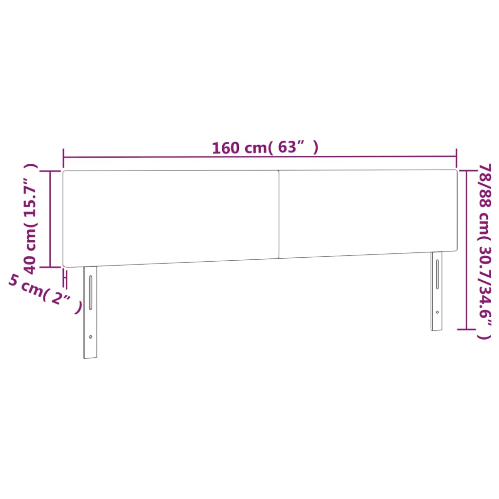 Têtes de lit 2 pcs Bleu 80x5x78/88 cm Tissu Têtes et pieds de lit vidaXL   