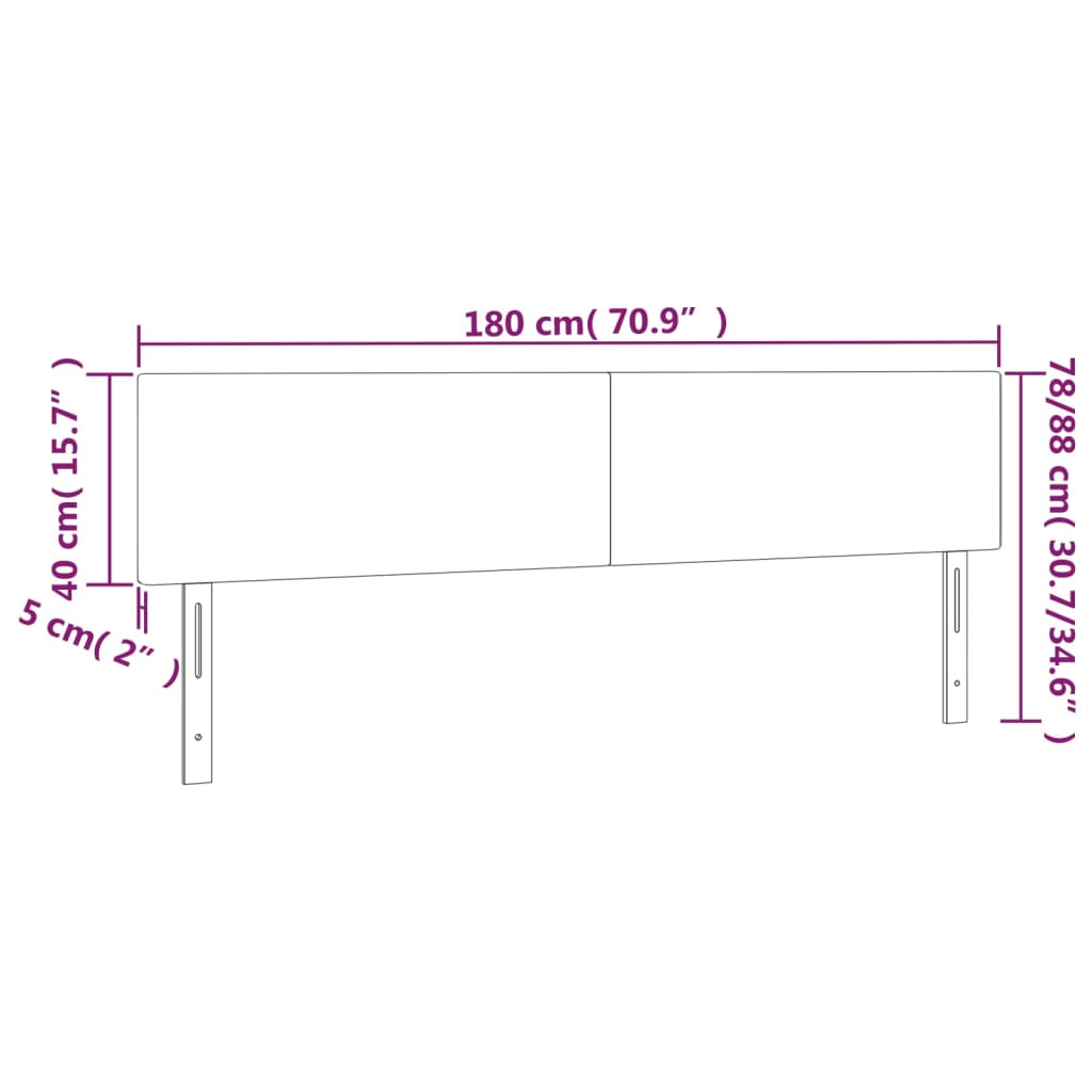 Têtes de lit 2 pcs Gris foncé 90x5x78/88 cm Tissu Têtes et pieds de lit vidaXL   