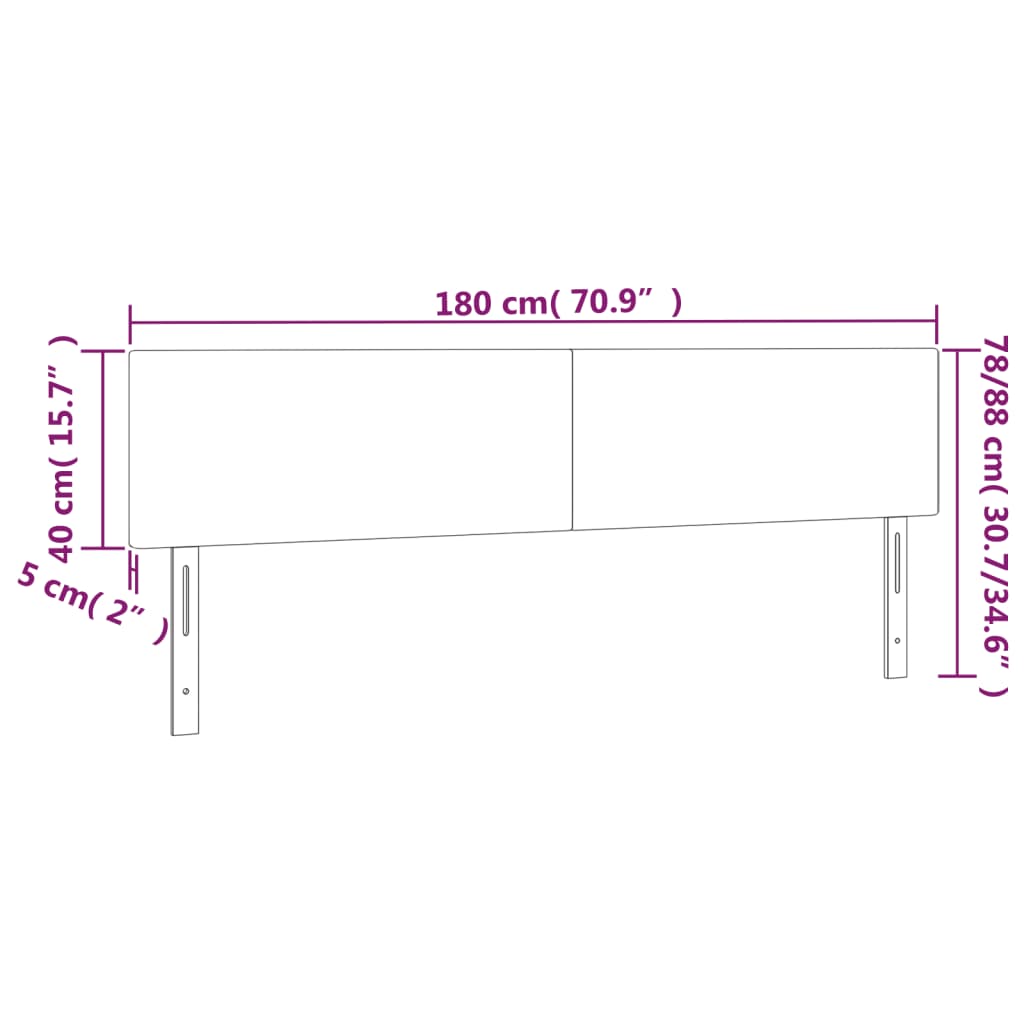 Têtes de lit 2 pcs Noir 90x5x78/88 cm Tissu Têtes et pieds de lit vidaXL   