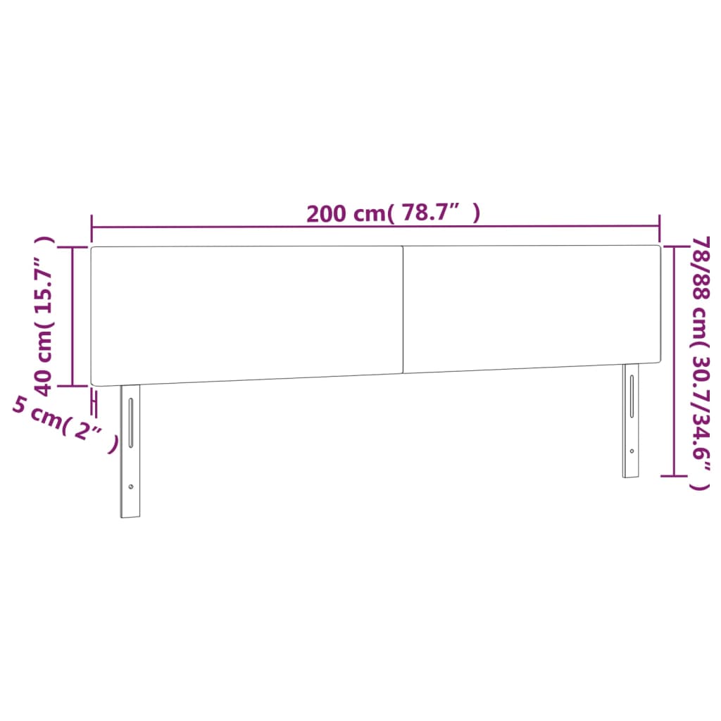 Têtes de lit 2 pcs Gris clair 100x5x78/88 cm Tissu Têtes et pieds de lit vidaXL   