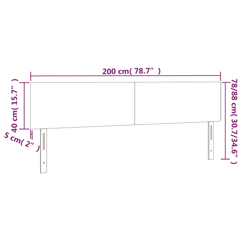 Têtes de lit 2 pcs Taupe 100x5x78/88 cm Tissu Têtes et pieds de lit vidaXL   