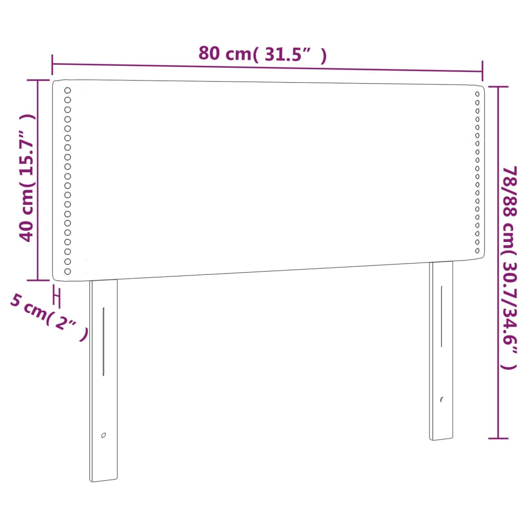 Tête de lit Gris foncé 80x5x78/88 cm Tissu Têtes et pieds de lit vidaXL   