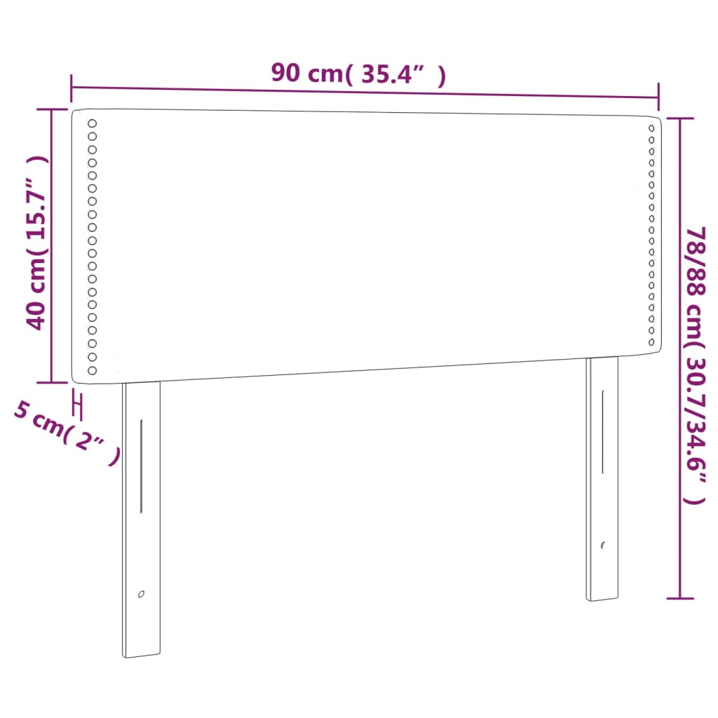 Tête de lit Noir 90x5x78/88 cm Tissu Têtes et pieds de lit vidaXL   