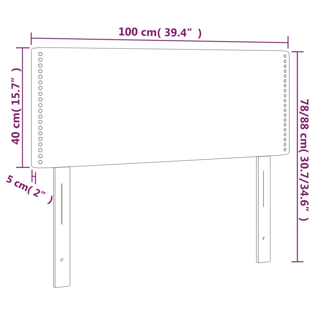 Tête de lit Gris clair 100x5x78/88 cm Tissu Têtes et pieds de lit vidaXL   