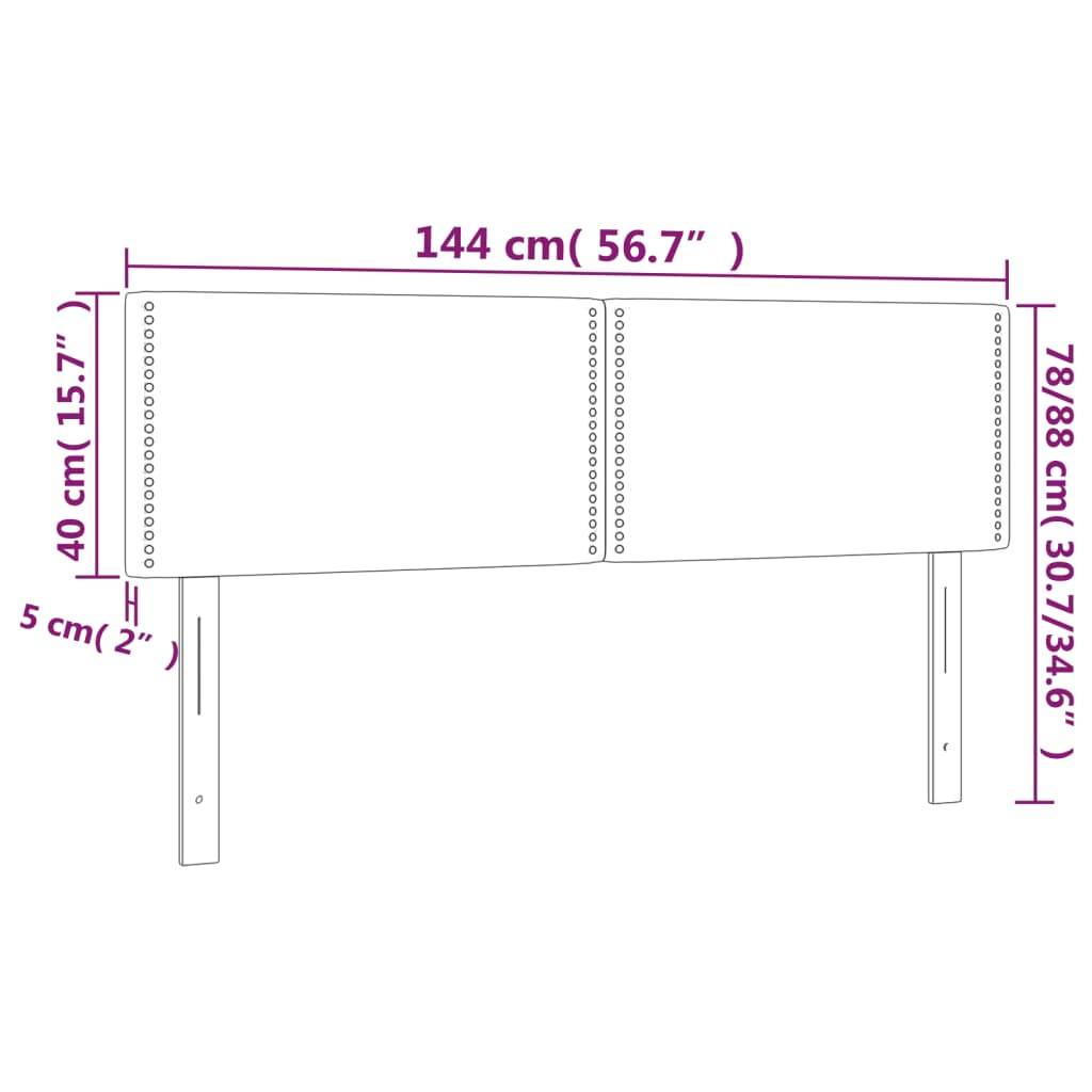 Têtes de lit 2 pcs Gris clair 72x5x78/88 cm Tissu Têtes et pieds de lit vidaXL   