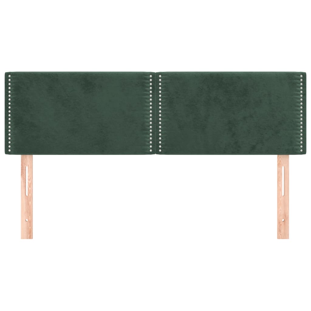 Têtes de lit 2 pcs Vert foncé 72x5x78/88 cm Velours Têtes et pieds de lit vidaXL   