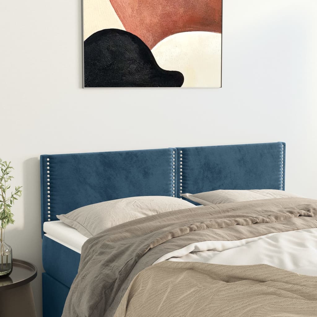 Têtes de lit 2 pcs Bleu foncé 72x5x78/88 cm Velours Têtes et pieds de lit vidaXL   