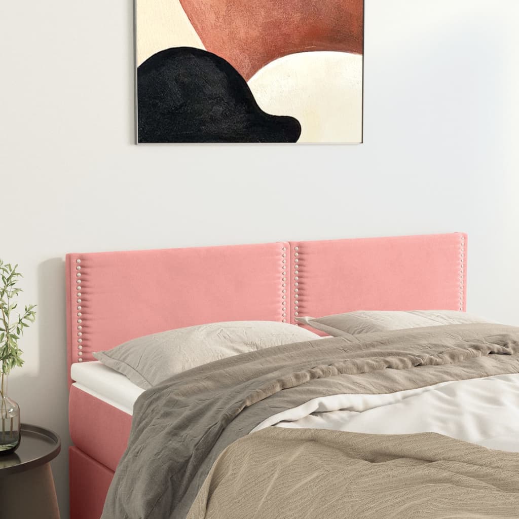 Têtes de lit 2 pcs Rose 72x5x78/88 cm Velours Têtes et pieds de lit vidaXL   