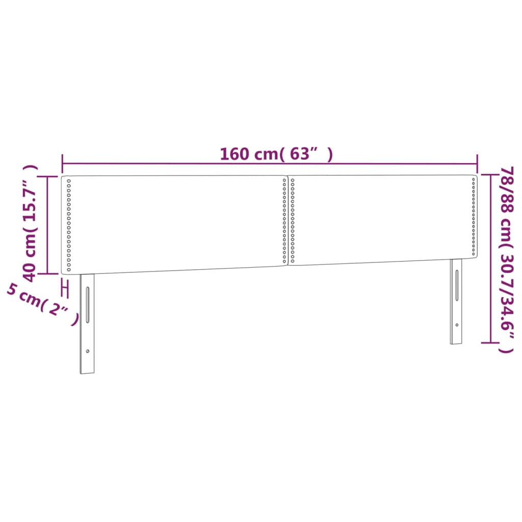 Têtes de lit 2 pcs Gris clair 80x5x78/88 cm Tissu Têtes et pieds de lit vidaXL   