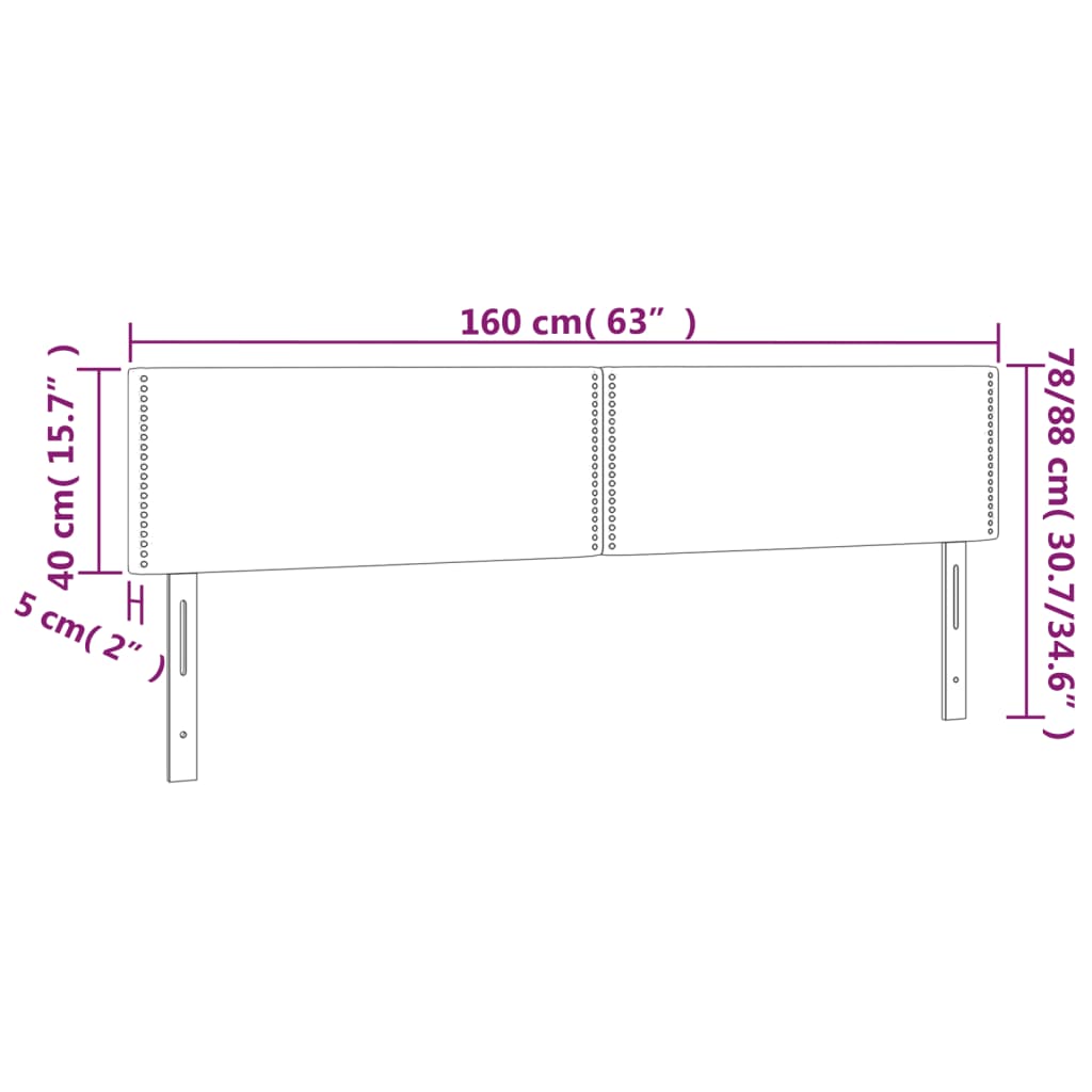 Têtes de lit 2 pcs Marron Foncé 80x5x78/88 cm Tissu Têtes et pieds de lit vidaXL   