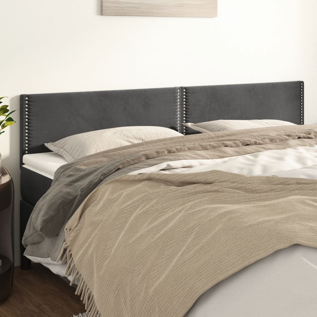 Image Têtes de lit 2 pcs Gris foncé 80x5x78/88 cm Velours | Xios Store SNC vidaXL Xios Store SNC