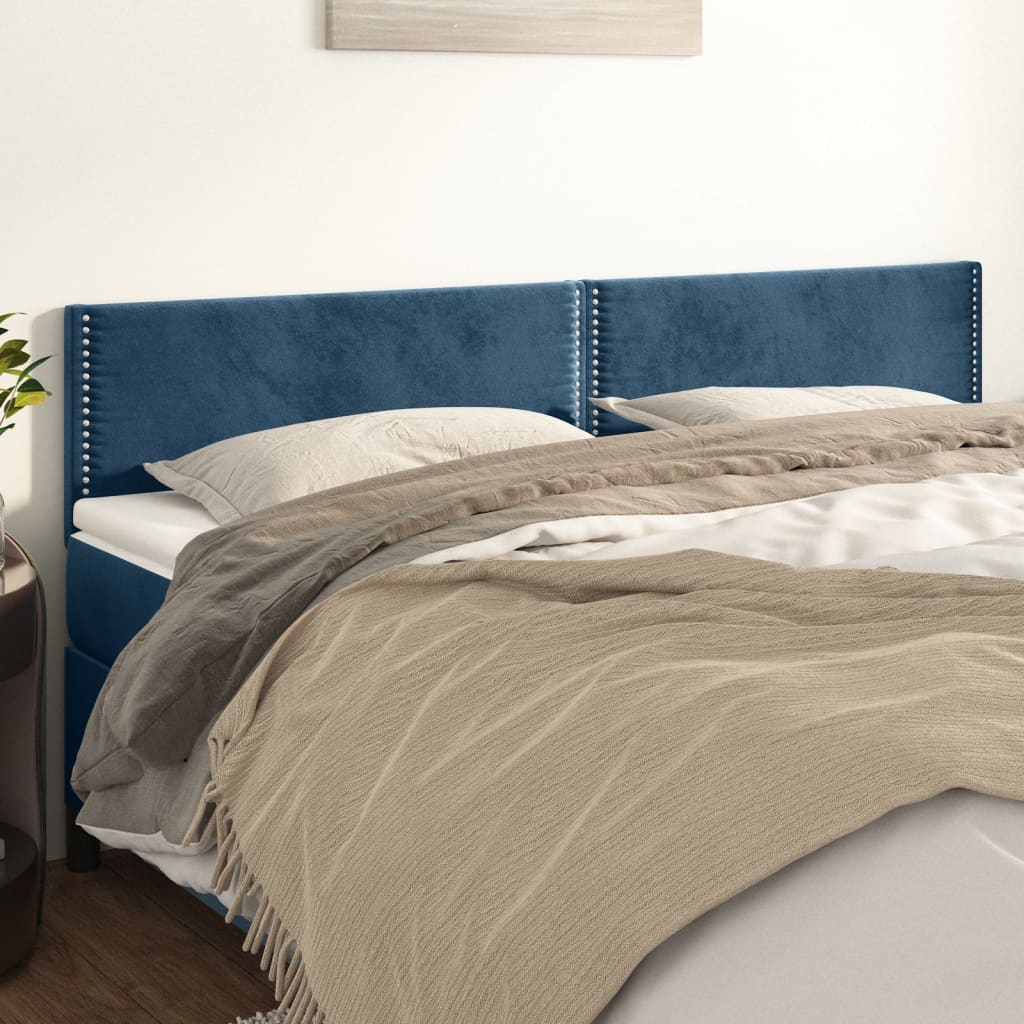 Têtes de lit 2 pcs Bleu foncé 80x5x78/88 cm Velours Têtes et pieds de lit vidaXL   