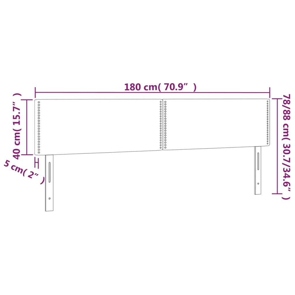 Têtes de lit 2 pcs Gris foncé 90x5x78/88 cm Tissu Têtes et pieds de lit vidaXL   