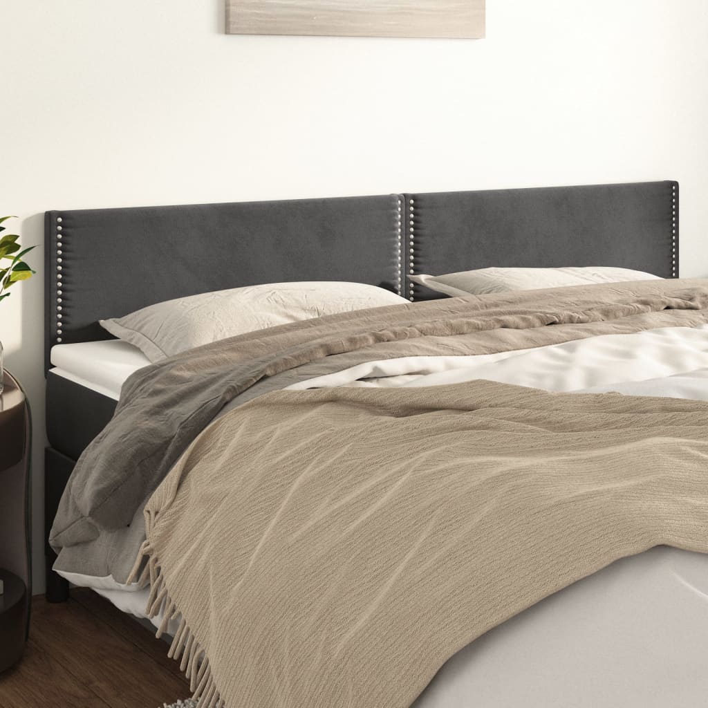 Image Têtes de lit 2 pcs Gris foncé 90x5x78/88 cm Velours | Xios Store SNC vidaXL Xios Store SNC