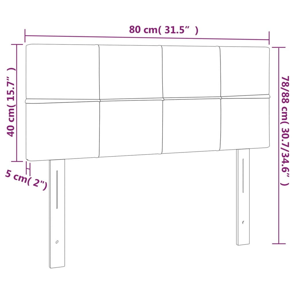 Tête de lit Taupe 80x5x78/88 cm Tissu Têtes et pieds de lit vidaXL   