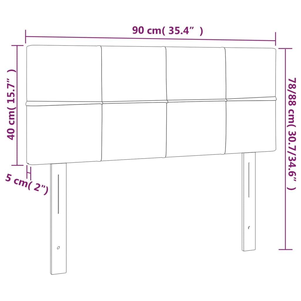 Tête de lit Noir 90x5x78/88 cm Tissu Têtes et pieds de lit vidaXL   