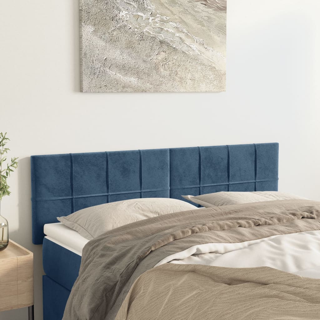 Têtes de lit 2 pcs Bleu foncé 72x5x78/88 cm Velours Têtes et pieds de lit vidaXL   