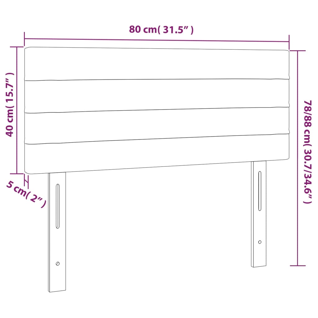 Tête de lit Noir 80x5x78/88 cm Tissu Têtes et pieds de lit vidaXL   