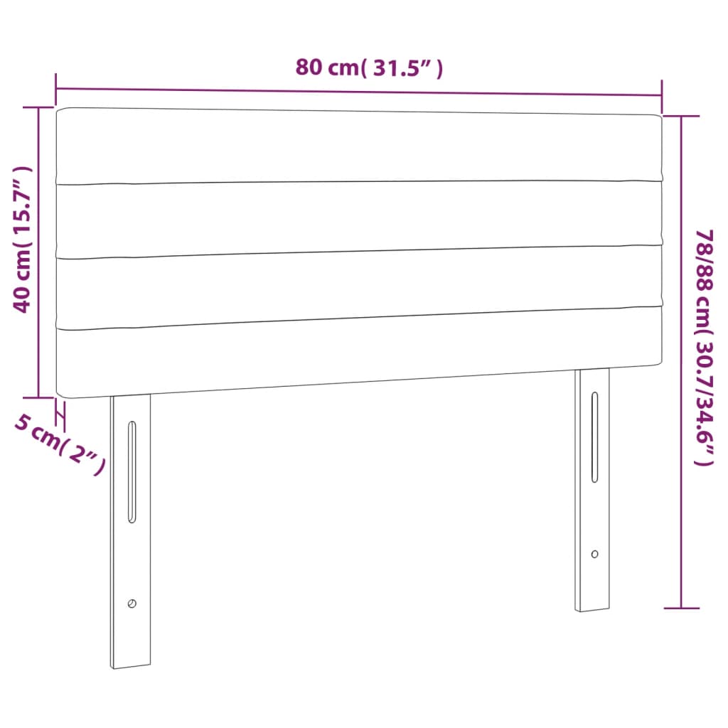 Tête de lit Noir 80x5x78/88 cm Velours Têtes et pieds de lit vidaXL   