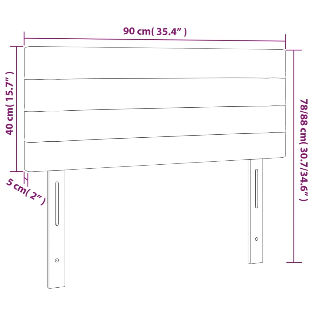 Tête de lit Noir 90x5x78/88 cm Tissu Têtes et pieds de lit vidaXL   