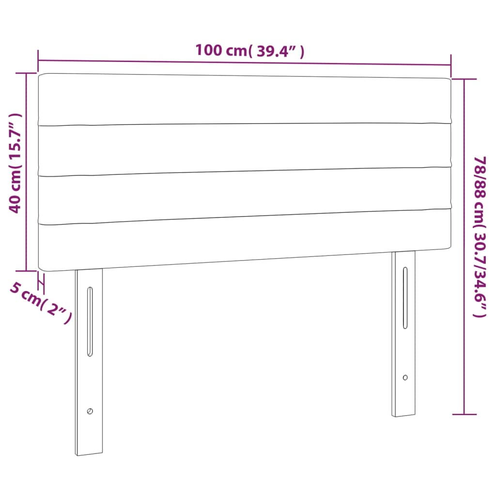 Tête de lit Noir 100x5x78/88 cm Tissu Têtes et pieds de lit vidaXL   